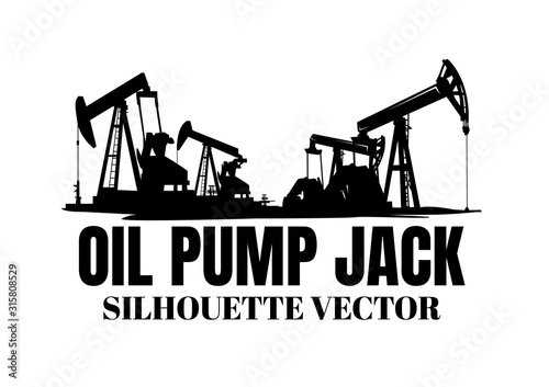 Oil rig industry silhouettes background,Vector illustration.	