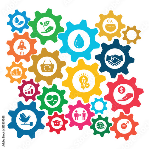Icons Set .Sustainable Development Goals. 
