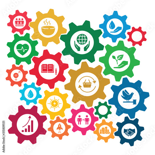Icons Set .Sustainable Development Goals. 