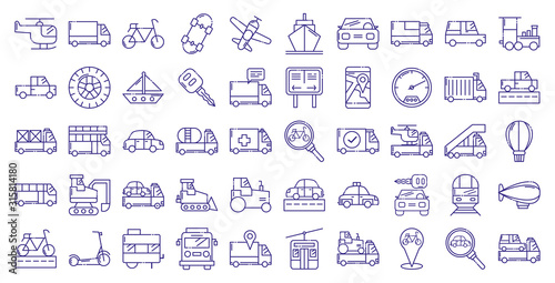 Isolated vehicles icon set vector design