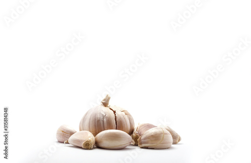 Garlic on white