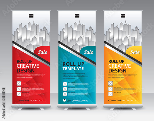 Roll up banner stand template Creative design, Modern Exhibition Advertising, flyer, presentation, pull up, web banner, leaflet, j-flag, x-stand, x-banner, poster, display, vector eps10