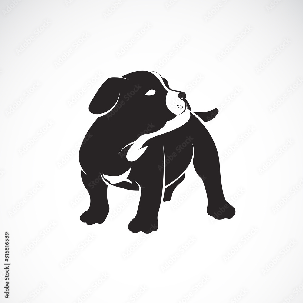 Obraz premium Vector of puppy on white background. Dogs. Pet. Animal. Easy editable layered vector illustration.