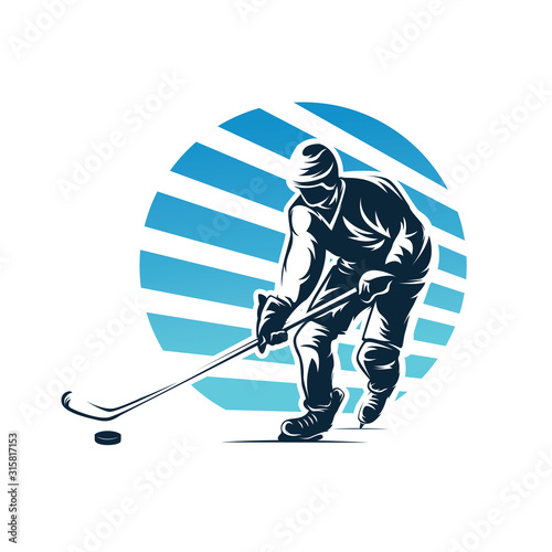 Hockey Sport Logo. Winter Sport Logo Design Template