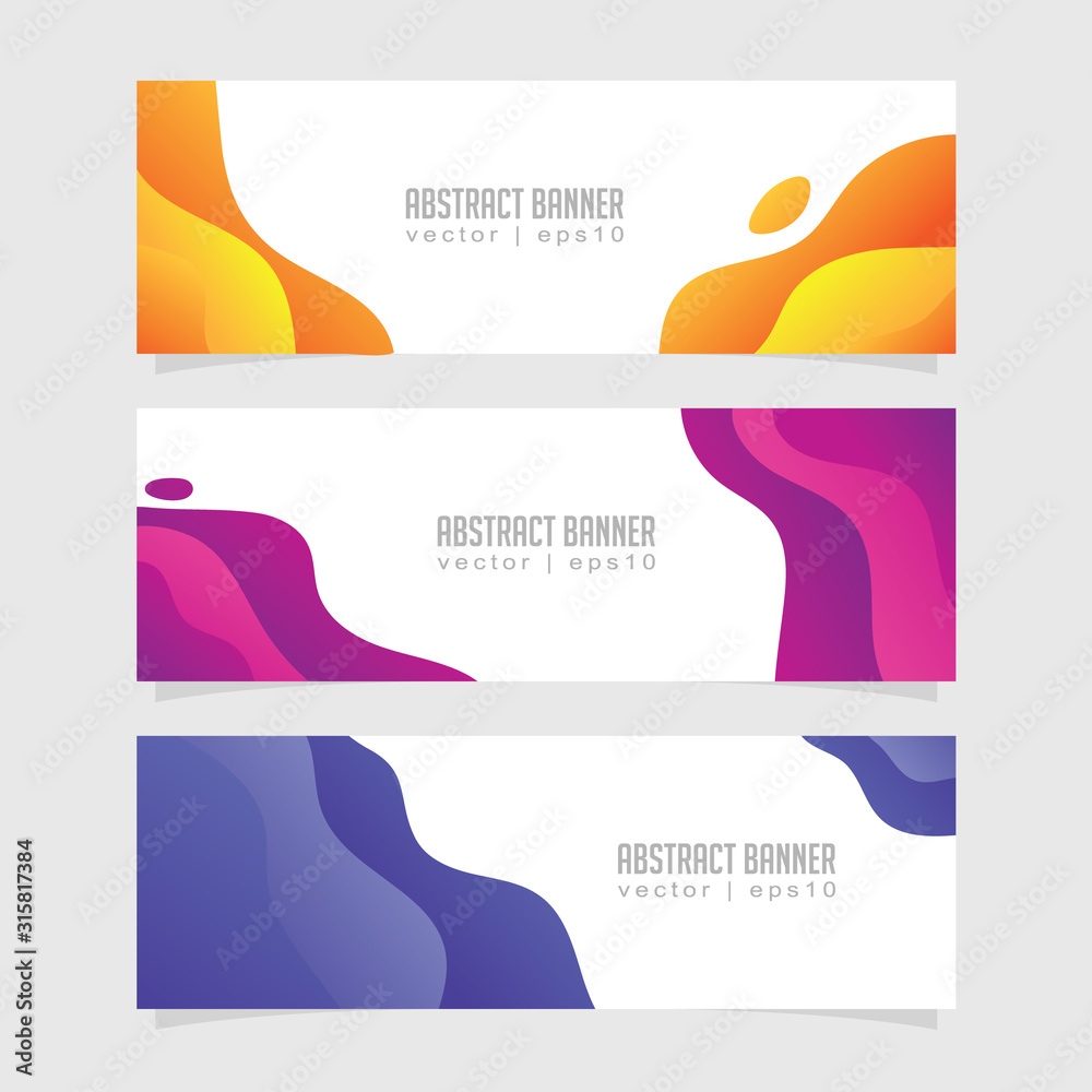Set of Modern Colorful Abstract Banners
