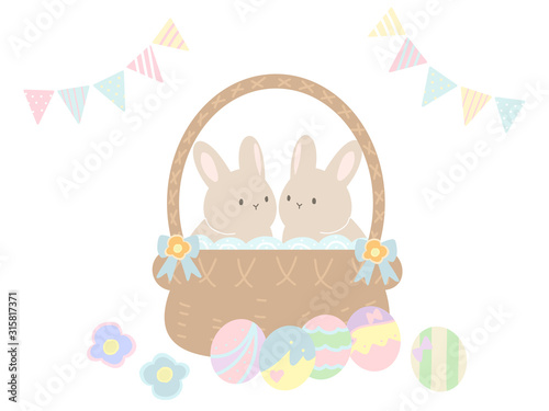 Rabbit and easter egg