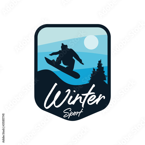 Winter Sport Logo Design Template