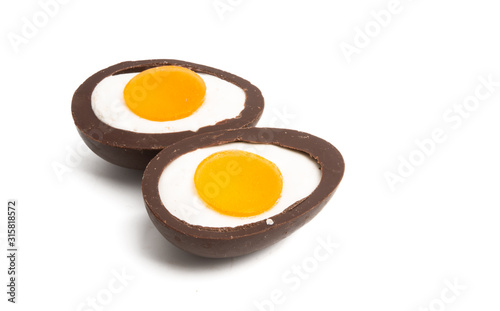 chocolate eggs isolated