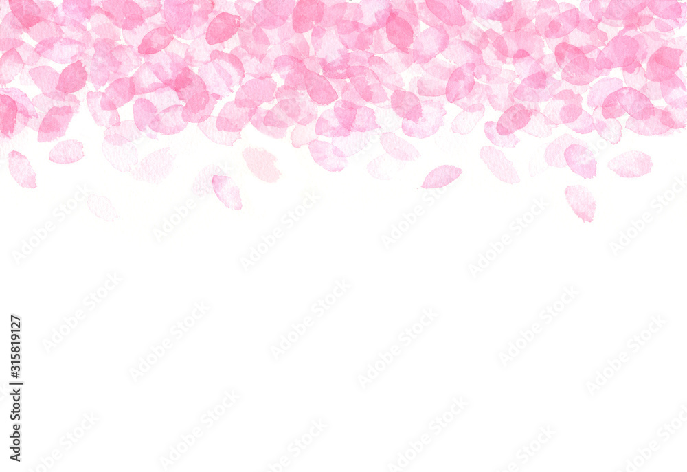 桜の花びら　水彩イラスト