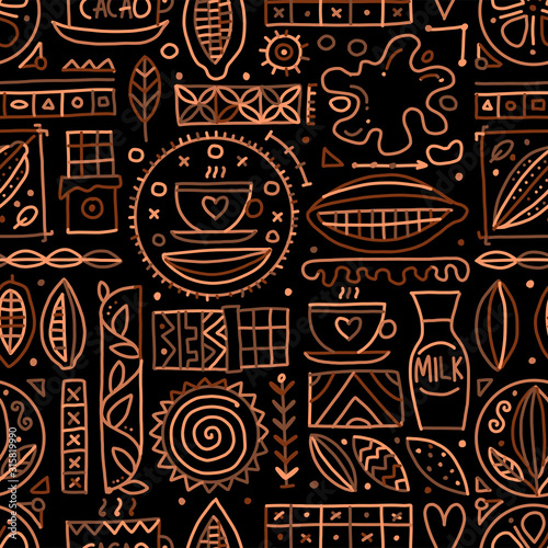 Chocolate background, seamless pattern for your design