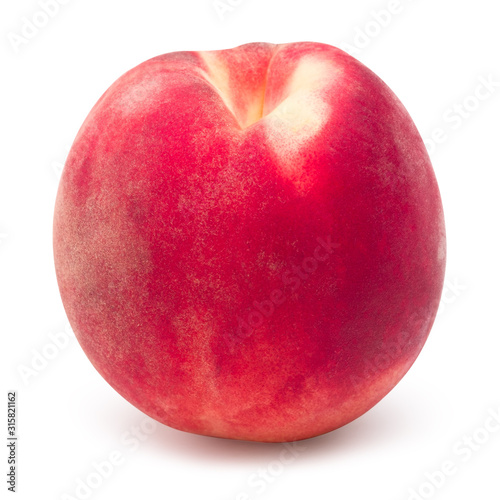 Fresh peach fruit isolated on white with clipping path.