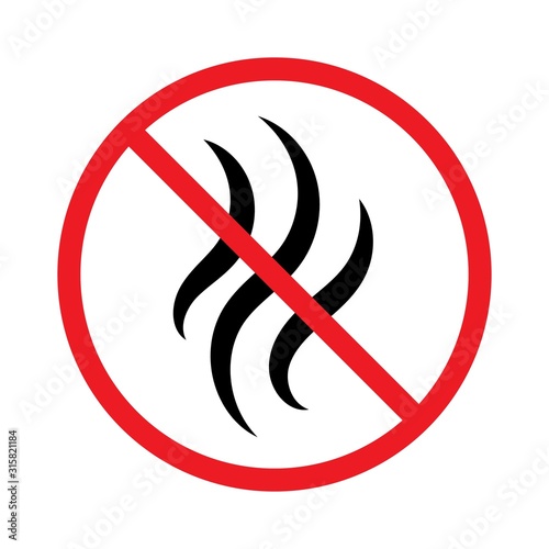 Stop bad smell icon. No perfume. Strong flavors are not allowed photo