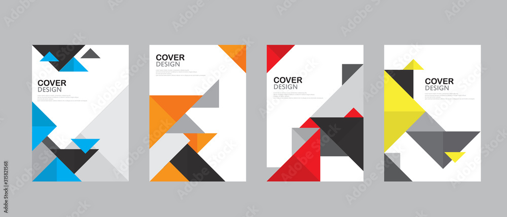 Annual report cover set. Minimal covers design. Book cover design for business