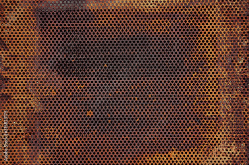 Texture old paint on a rust metal surface. Metal background, rust, copy space photo