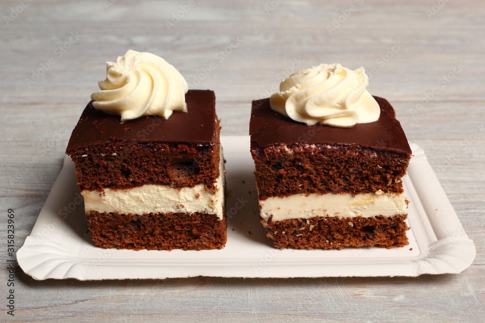 Cream Pie. Chocolate Sponge Cake filled with whipped cream. Cream Pie. Chocolate Sponge Cake filled with whipped cream.