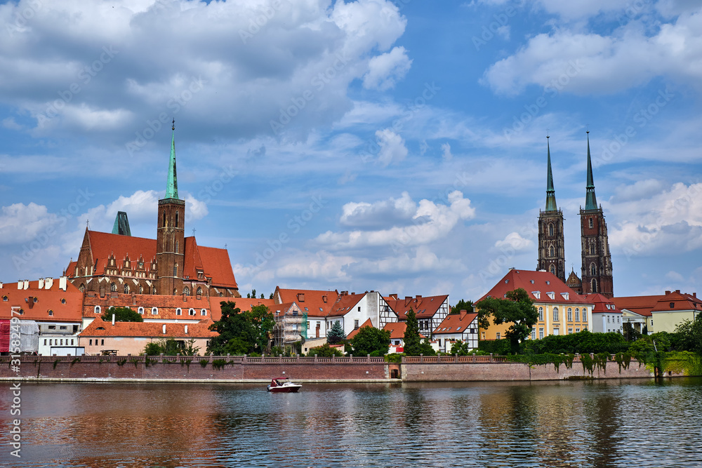 The Cathedral Island with Cathedral of St. John in Wroclaw, Poland