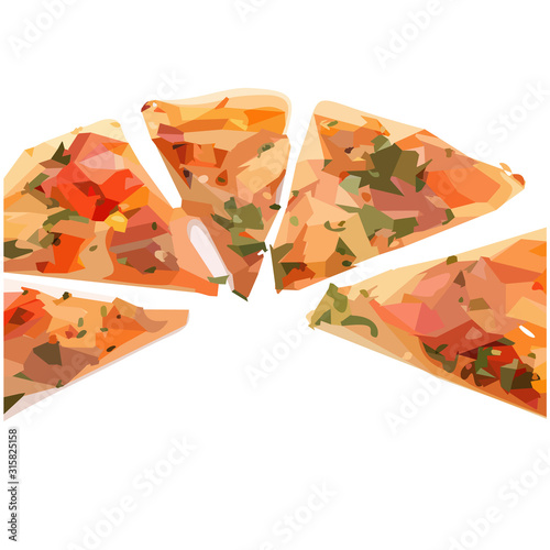 A few slices of pizza, vector illustration.