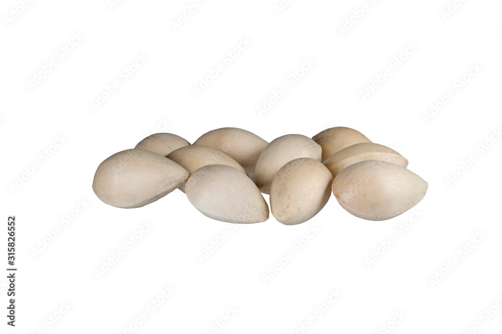 Ginkgo gingko biloba maidenhair fruits isolated on pure white background. Ginkgo gingko biloba maidenhair fruits isolated on pure white background.