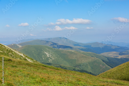 Panoramic view from Vezhen peak, western Balkan Mountains, 2198m high.