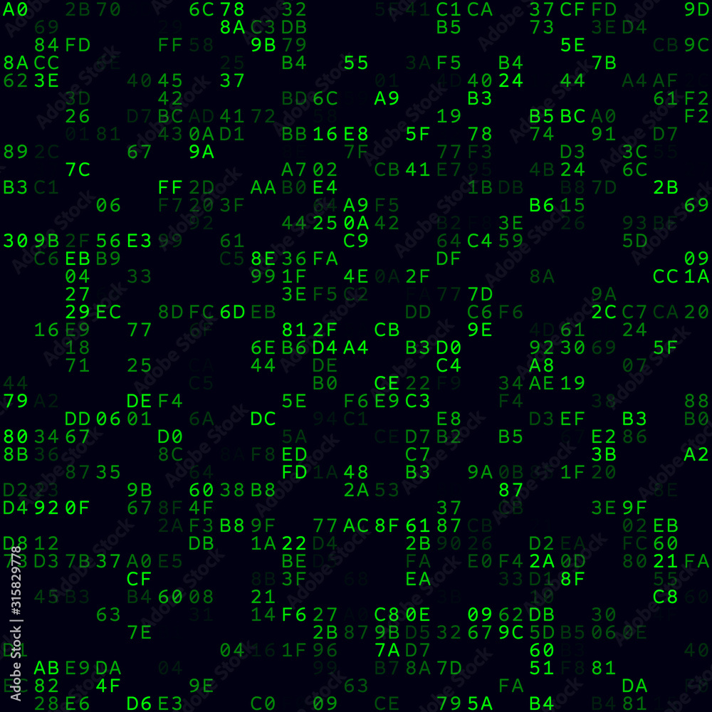 Digital cover. Green sparse hexademical pairs background. Medium sized seamless pattern. Stylish vector illustration.
