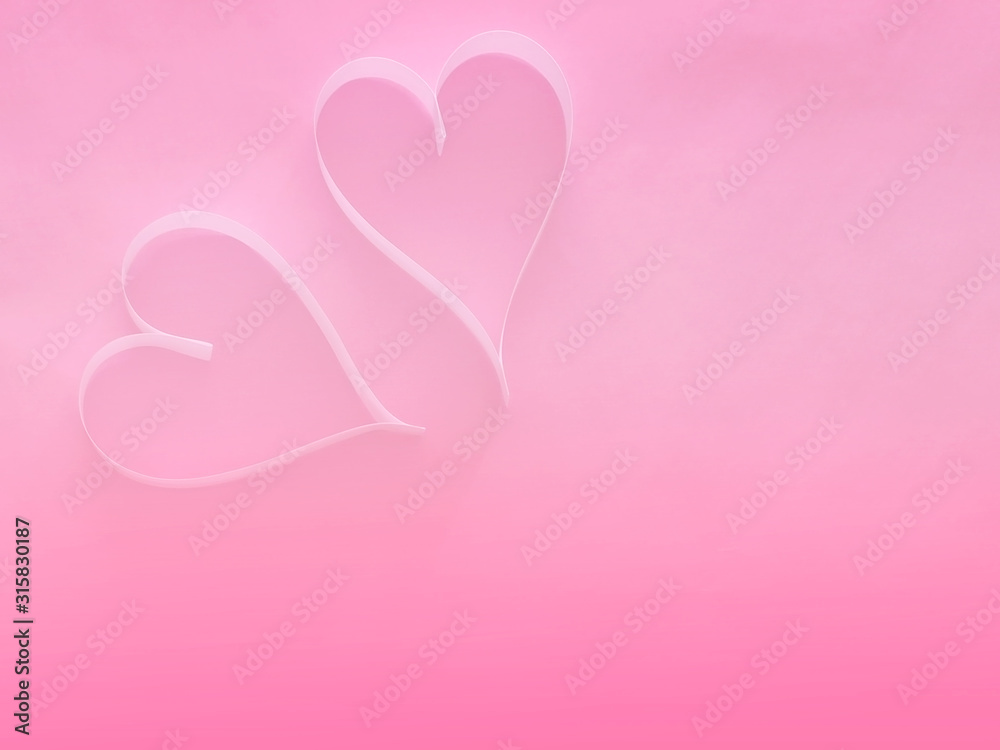 Sweet hearts Valentine's day card on pink background.