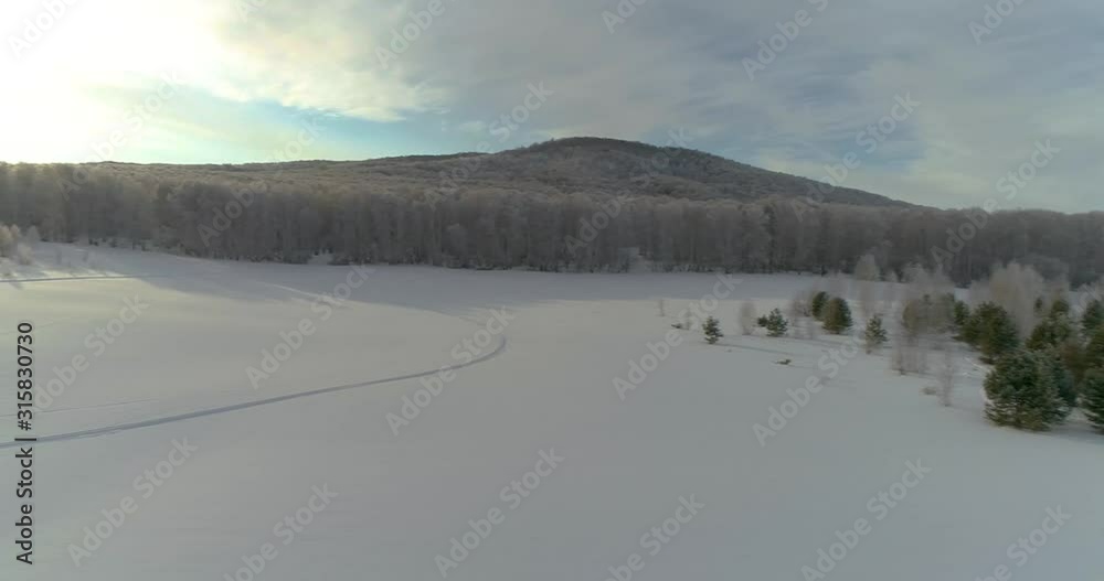winter landscape in sunset winter landscape in sunset