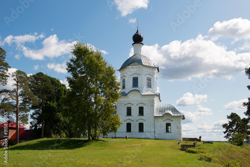 Church of the Exaltation of the Holy Cross in the Nile Desert. Nilo-Stolobenskaya Pustyn. Is situated on Stolobny Island in Lake Seliger. Tver region, Russia