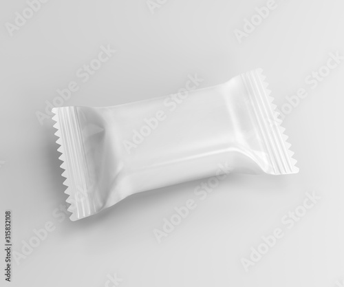 Isolated chocolate bar package on white background. 3d illustration.