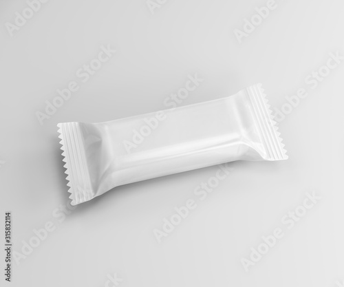 Isolated chocolate bar package on white background. 3d illustration.