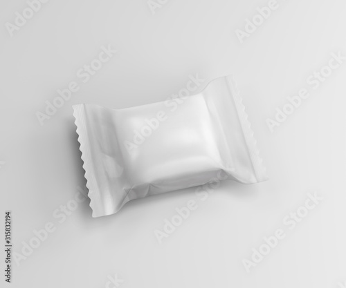 Isolated chocolate bar package on white background. 3d illustration.