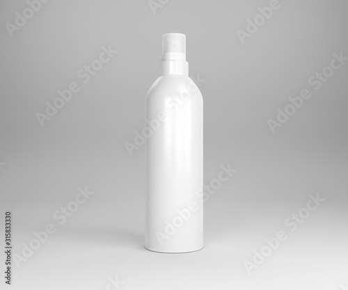 Bottle for skin, deodorant, after shave, perfume, lotion, shampoo, gel, isolated on white background. 3d illustratiot.