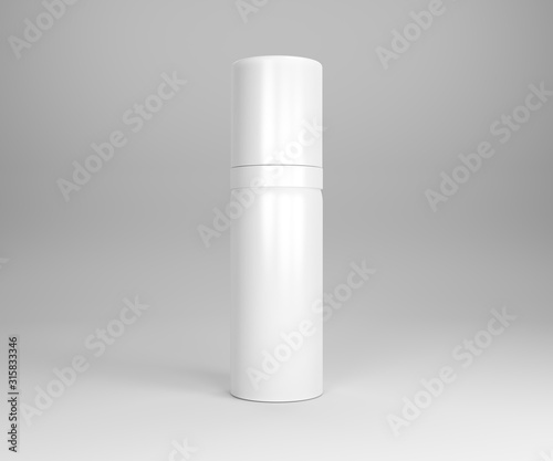 Bottle for skin, deodorant, after shave, perfume, lotion, shampoo, gel, isolated on white background. 3d illustratiot.