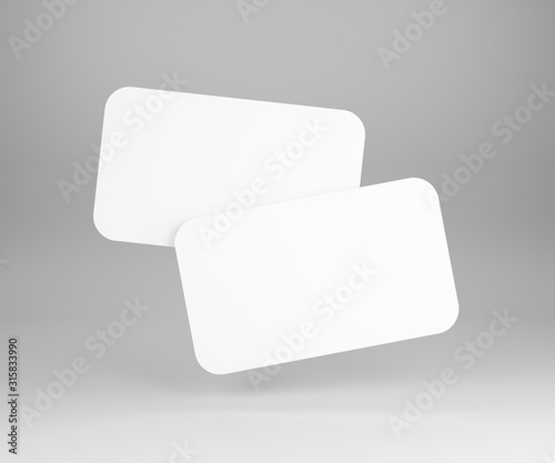 3D rendering of business card. Illustration business card mockup on white background.