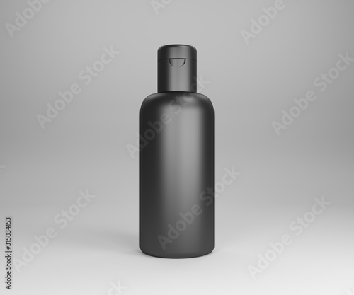 Cosmetic bottle mockup, shampoo, conditioner and shower gel for hair and skin on white background. 3D illustration. 3D rendering.
