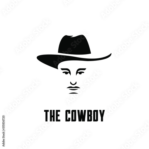 cowboy bandit head logo icon design 