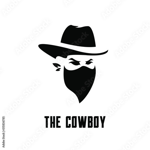 cowboy bandit head logo icon design 