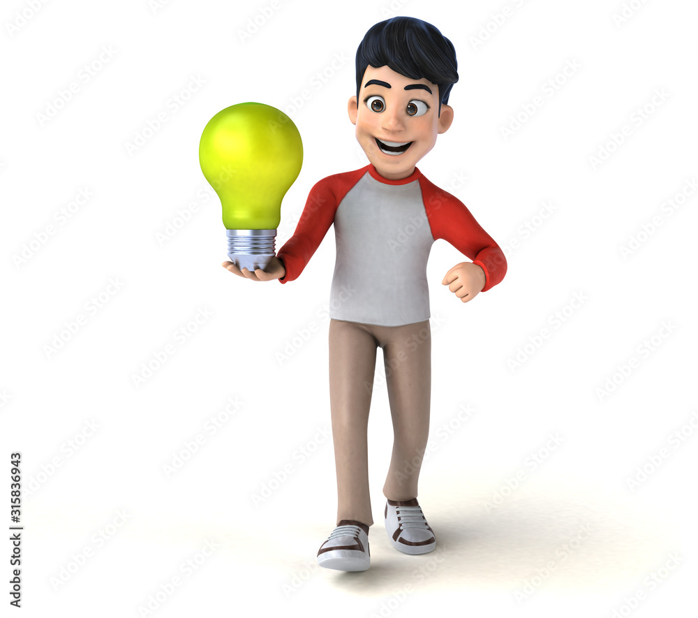 Fun 3D Asian teenager with a manga style Fun 3D Asian teenager with a manga style