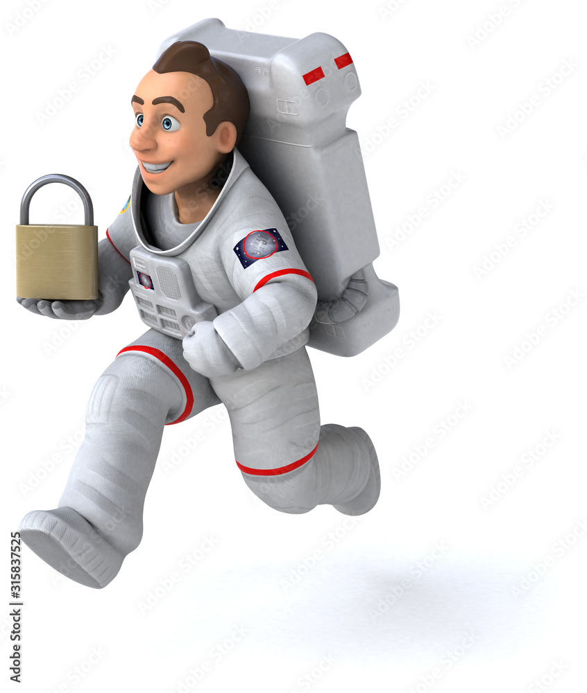 Fun astronaut - 3D Illustration