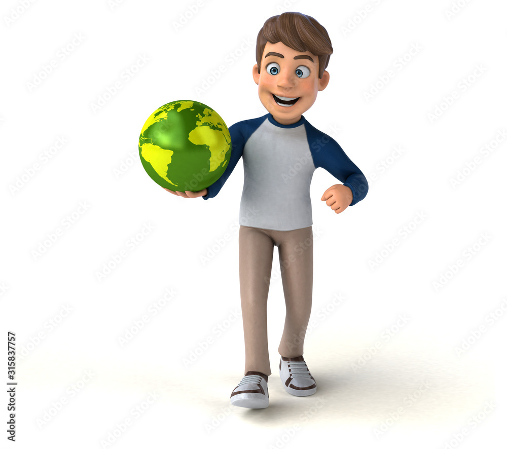 3D cartoon character fun teenager 3D cartoon character fun teenager
