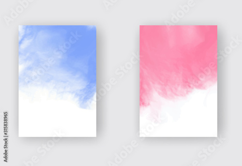 Set of bright colorful vector watercolor background