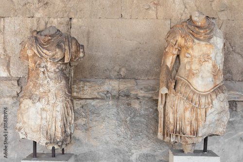 Ancient greek statues of the personifications of Odyssey greece photo