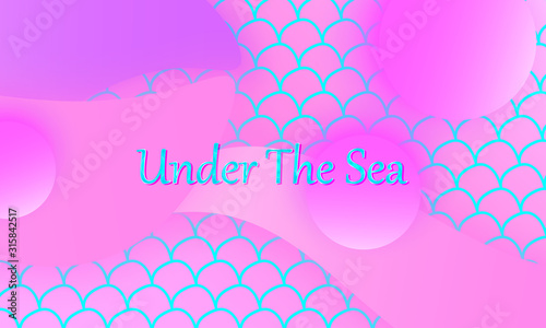 Mermaid kawaii pattern. Fish scale. Vector