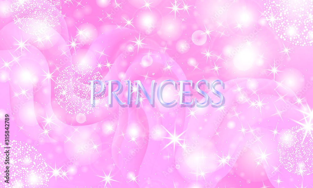 Princess background. Stars pink. Unicorn pattern. Princess background. Stars pink. Unicorn pattern.