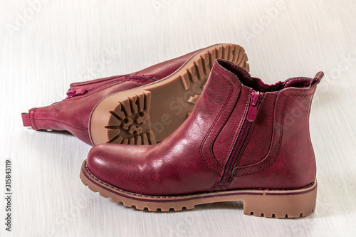 Stylish leather women boots