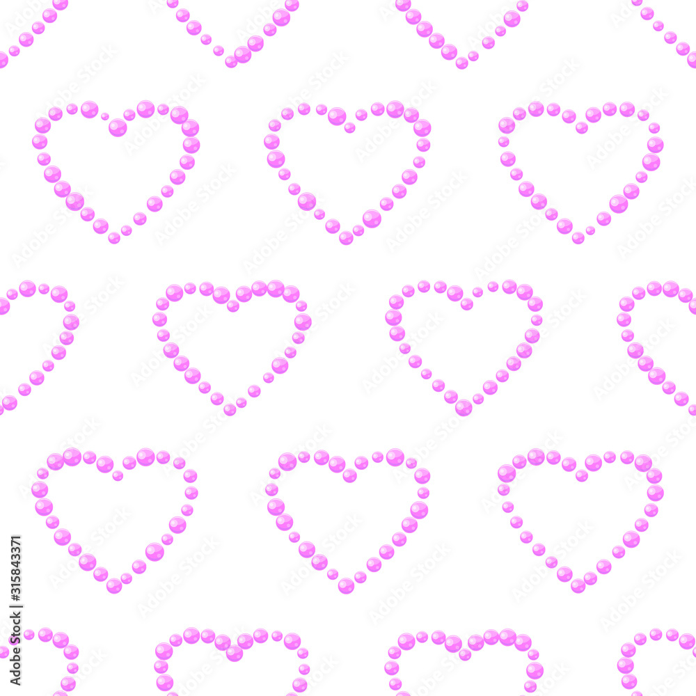 Elegant pink heart on a white background. Vector seamless pattern. Elegant pink heart on a white background. Vector seamless pattern.