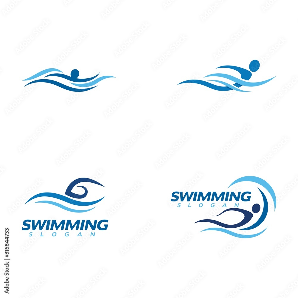 swimming Vector illustration Icon - obrazy, fototapety, plakaty 