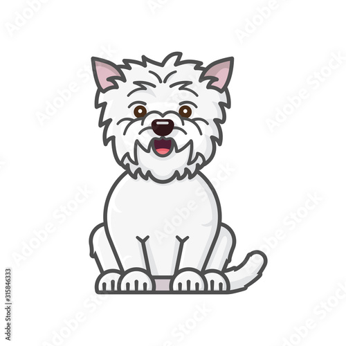 West Highland White Terrier character vector illustration