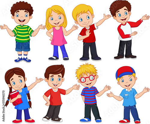 Cartoon kids with different expressions