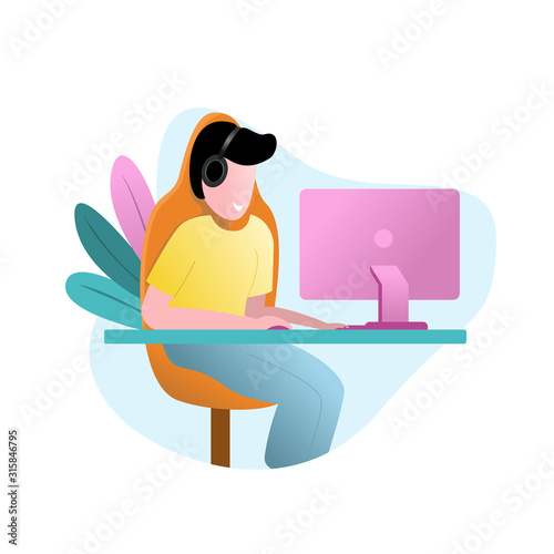 People playing game online