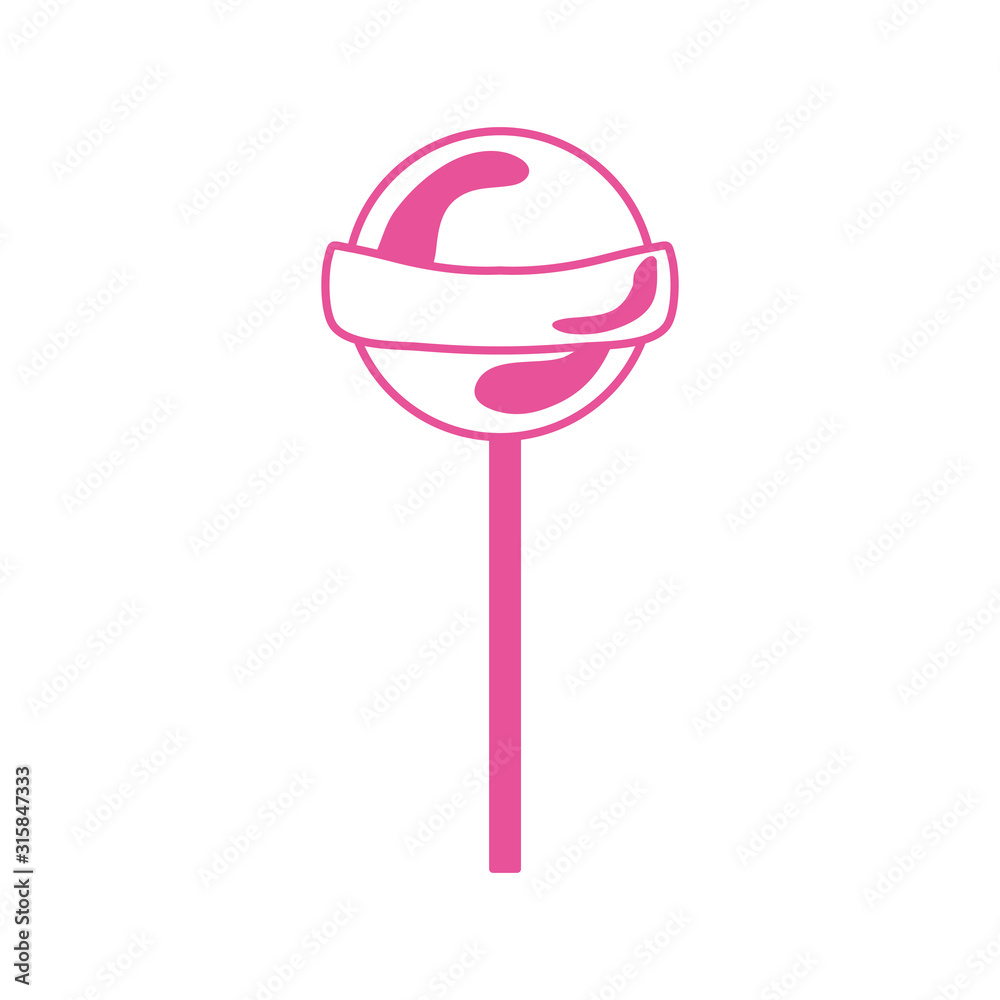 sweet lollipop candy isolated icon